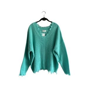 Zenana Drop Shoulder Distressed Sweater-NWT-Size 2X